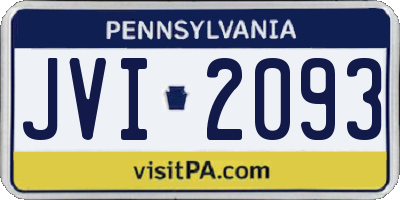 PA license plate JVI2093