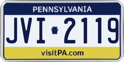 PA license plate JVI2119