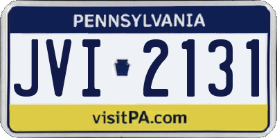 PA license plate JVI2131