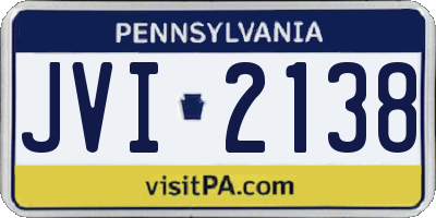 PA license plate JVI2138
