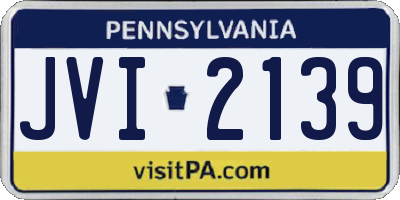 PA license plate JVI2139