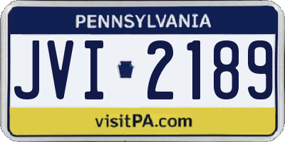 PA license plate JVI2189