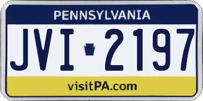 PA license plate JVI2197