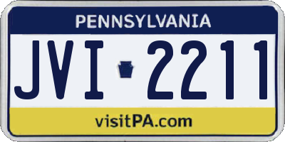 PA license plate JVI2211
