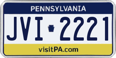 PA license plate JVI2221
