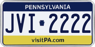 PA license plate JVI2222
