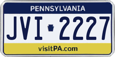 PA license plate JVI2227