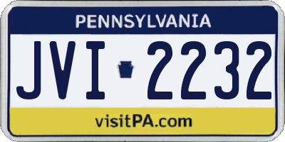 PA license plate JVI2232
