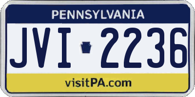 PA license plate JVI2236