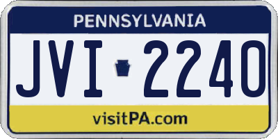 PA license plate JVI2240