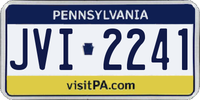 PA license plate JVI2241