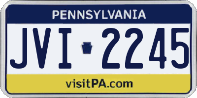 PA license plate JVI2245