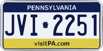 PA license plate JVI2251