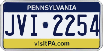 PA license plate JVI2254