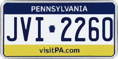 PA license plate JVI2260