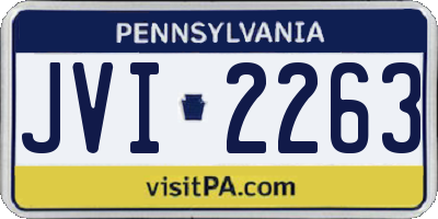 PA license plate JVI2263