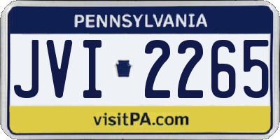PA license plate JVI2265