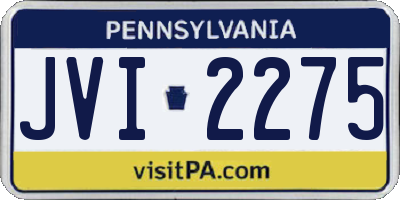PA license plate JVI2275