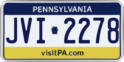 PA license plate JVI2278