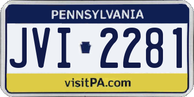 PA license plate JVI2281