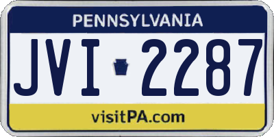 PA license plate JVI2287