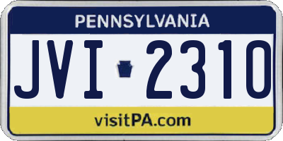 PA license plate JVI2310