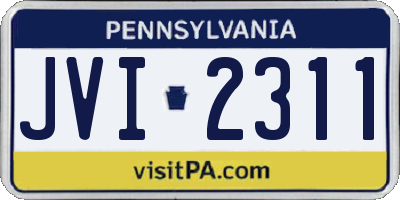 PA license plate JVI2311