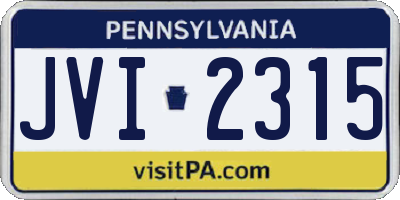 PA license plate JVI2315