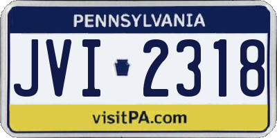 PA license plate JVI2318