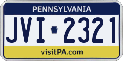 PA license plate JVI2321