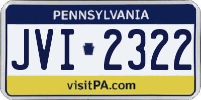 PA license plate JVI2322