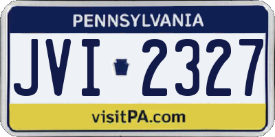 PA license plate JVI2327