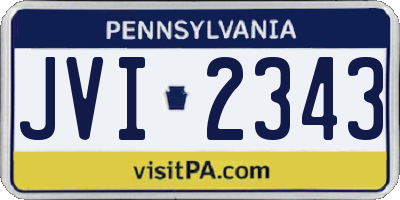 PA license plate JVI2343