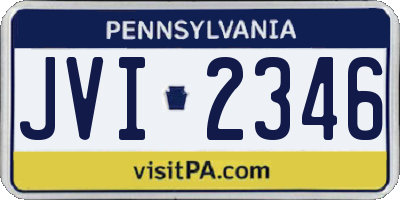 PA license plate JVI2346