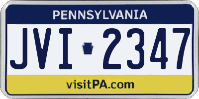 PA license plate JVI2347