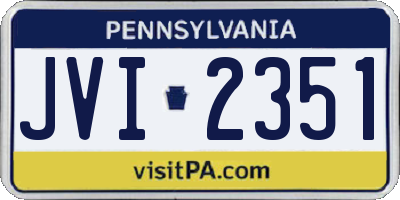 PA license plate JVI2351