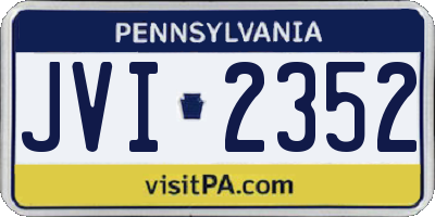 PA license plate JVI2352