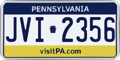 PA license plate JVI2356
