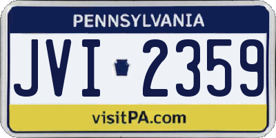 PA license plate JVI2359