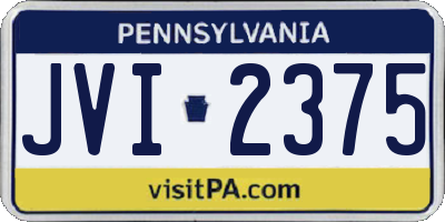 PA license plate JVI2375