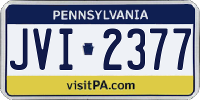 PA license plate JVI2377