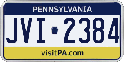 PA license plate JVI2384