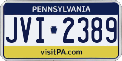 PA license plate JVI2389