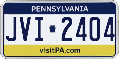 PA license plate JVI2404
