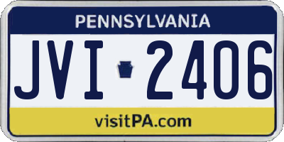 PA license plate JVI2406