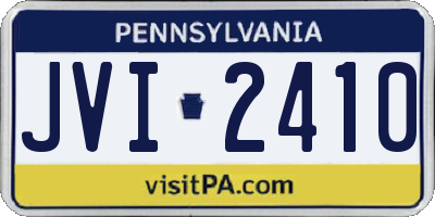 PA license plate JVI2410