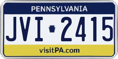 PA license plate JVI2415