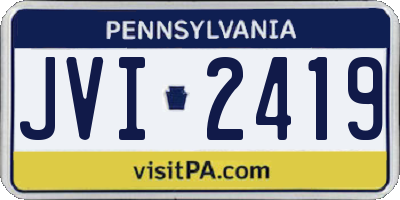 PA license plate JVI2419