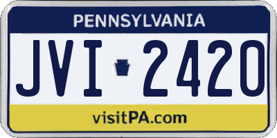 PA license plate JVI2420