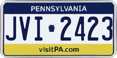 PA license plate JVI2423